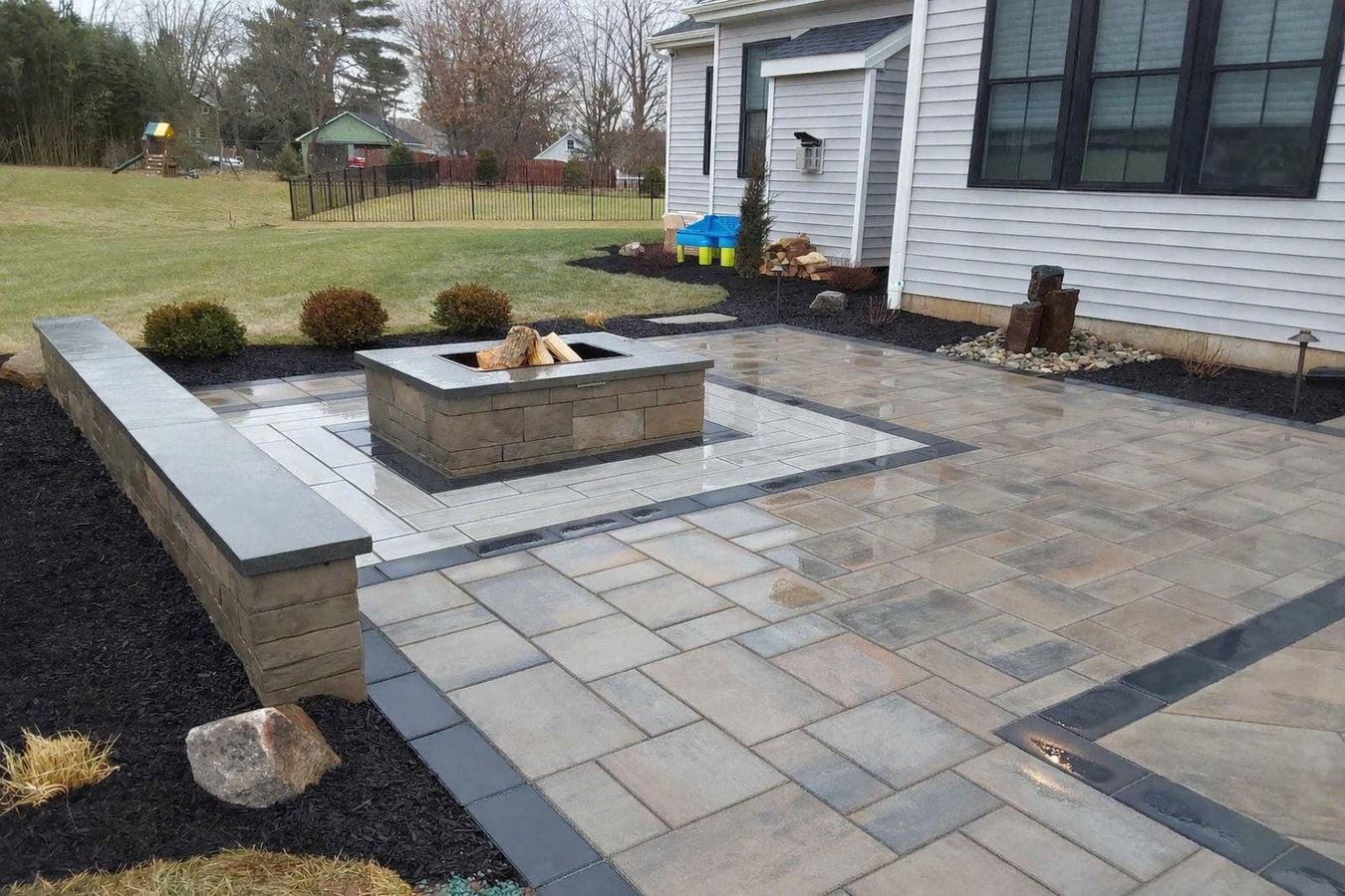 Concrete patio construction